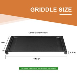 WB31X24738 Griddle Cooktop Replacement Parts for GE Appliance Gas Stove, Range Aluminum Non-stick Griddle, Stove Top Griddles for GE Center Part