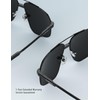 LUENX Polarised Sunglasses Mens Womens UV400-Protection Square Polygon Sunglasses Retro