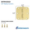 goldenwarm 30-Pack 3.5 Inch Door Hinges - Polished Brass Interior