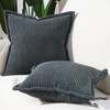 Madizz Dark Grey Corduroy Throw Pillow Covers 18x18 inch with