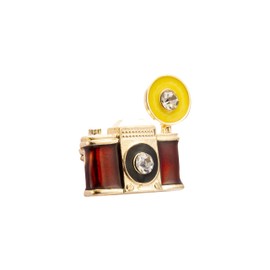 A N KINGPiiN Retro Camera with Flash Bulb Photographers Lapel Pin Badge Gift Party Shirt Collar,Costume Pin Accessories for Men Brooch