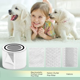 HSIAMEN Pre-Filter Compatible with Levoit Core 300 & PuroAir 240 Air Purifier, for Core 300S P350 Core300-P Filters, Fit Part# Core 300-RF P350-RF, 6-Pack