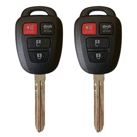 2 Programmable Keyfob Scanner Tool, Replacement Car Keys Fob and DIY Programmer Kit for 2014-2019 Toyota Highlander RAV4,GQ4-52T with H Chip;