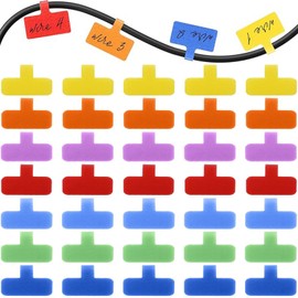 Cable Labels Cable Labelling Reusable Pack of 35 White Writable Cable Labels 45 mm x 20 mm for Electronics Writable Cable Labels Identify Grouping of Wires (Colour)