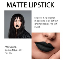 3 Piece Black Liquid Lipstick Set - Long-Lasting Lipstick, Lip Liner, Lip Gloss - Matte Moisturising Highly Pigmented Cream Lipsticks Lip Makeup for Holiday Party