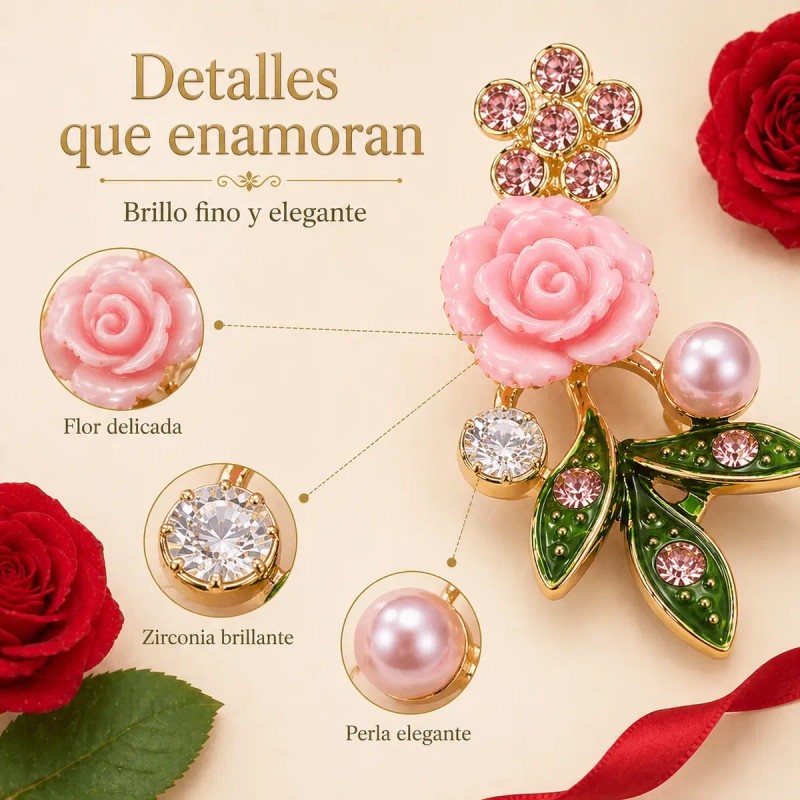 Aretes Plata 925 Oro 14k Rosa Flor Perla Zirconia Mujer