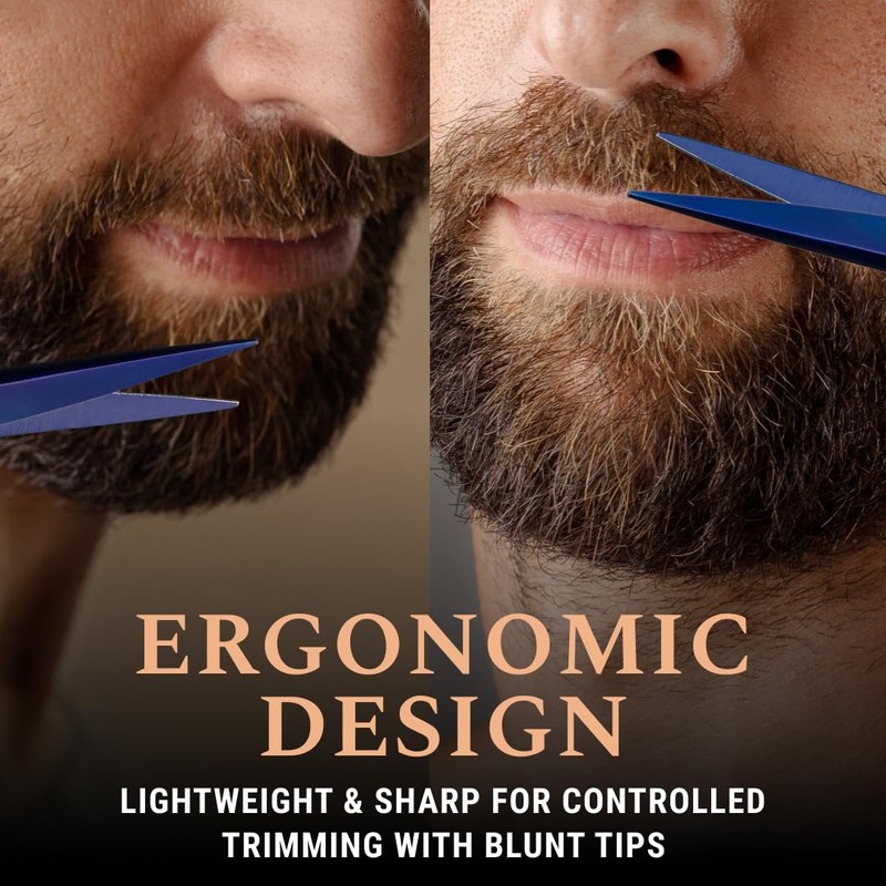 Ontaki 5" Professional German Beard & Mustache Scissors with 2