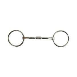 AK Loose Ring Rotary Curved Snaffle Horse Riding Bits AKRS-2618 (5.25'', Silver)