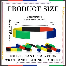Halloscume 200 Pcs Bulk Plan of Salvation Wrist Band Wordless Silicone Bracelet Bible Salvation Bracelet Christian Wristbands