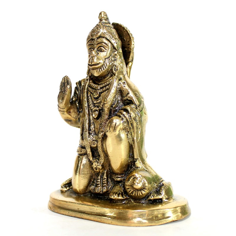 Brass Hanuman Bajrangbali Anjeneya Pavan Putra Murti Idol Statue Murti