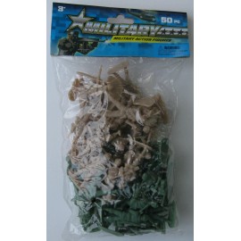 Greenbrier International, Inc. Military Action Figures--50 Piece Set--Green & Tan In Color--2 Inch Tall Plastic