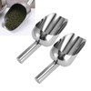 2pcs Stainless Steel Ice Scoop Professional Large Capacity Polished Semicircular