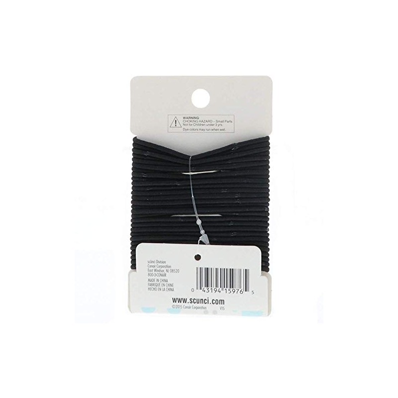 Scunci No Damage Hair Elastics, Medium, Black 28 ea
