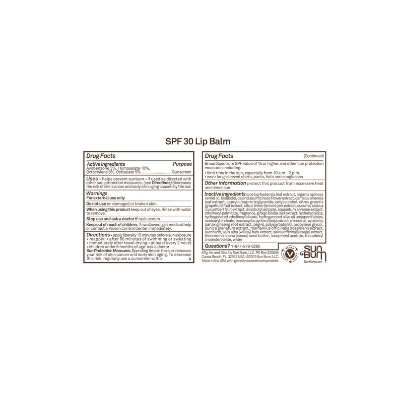 Sun Bum SPF 30 Sunscreen Coconut Lip Balm - Moisturizing