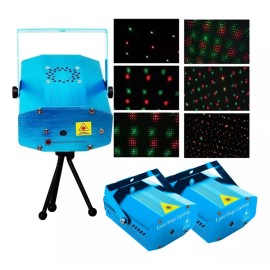Importeek 3pz Proyector Laser Luz Led Audioritmico Color Figuras + Tri