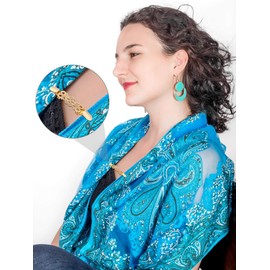 Jetec 3 Pcs Vintage Sweater Clips Dress Cinch Clips Shirt Cardigan Clip Shawl Clips 3 Style Brooch Clips for Women(Chic Style)