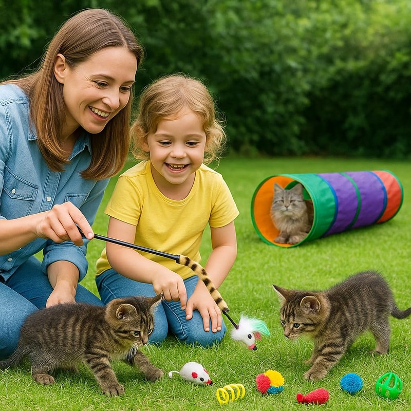 PUBAMALL Túnel para Gatos, Juguete Extensible Plegable para Jugar con