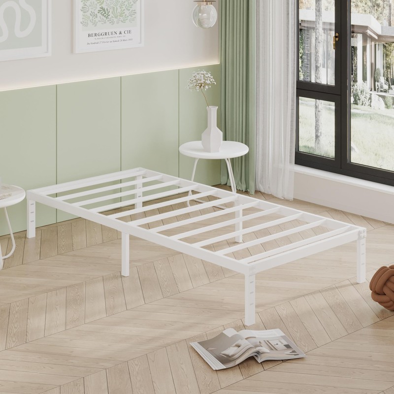 Cieemine 12 Inch Twin Bed Frames, Heavy Duty Metal Twin