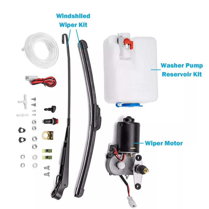 SI 12V Electric Windshield Wiper Motor Kit+Wiring For Kawasaki Teryx