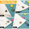 QUARKZMAN 24 Sets Metal Star Rivets Studs, 12 mm Star