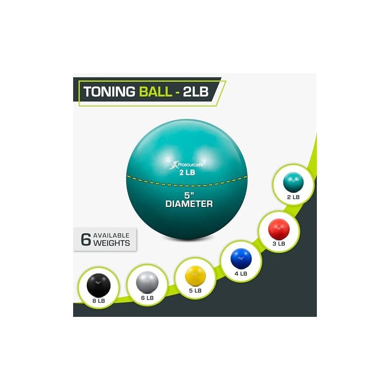 ProsourceFit Weighted Toning Exercise Balls for Pilates, Yoga, Strength Training
