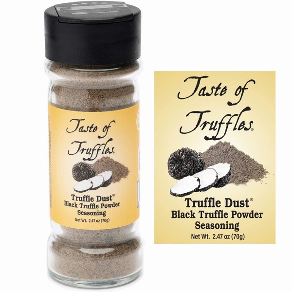 Truffle Dust® Seasoning, Truffle & Mushrooms Powder Seasoning, Truffle Gourmet Food Condiments Vegan and Vegetarian Friendly (Black Truffle, 2.47oz (70g))
