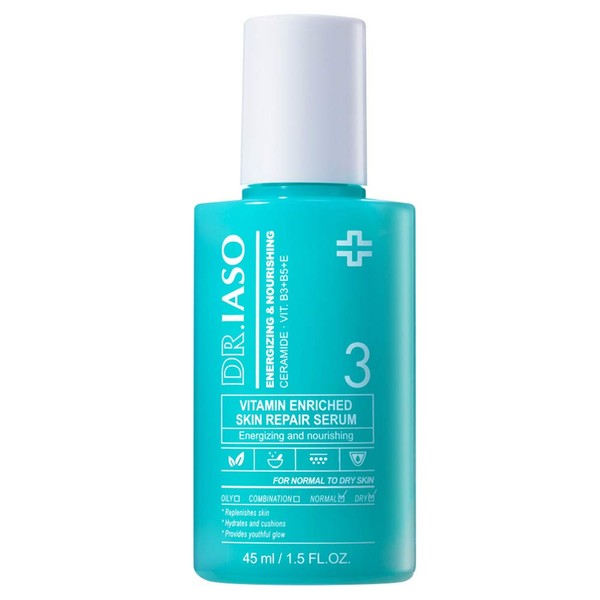 Dr. IASO Skin Repair Serum 1.5 oz.– Anti Aging & Anti Wrinkle | korean beauty serum | Vitamin E + B Hyaluronic Acid to Care Ceuticals Face