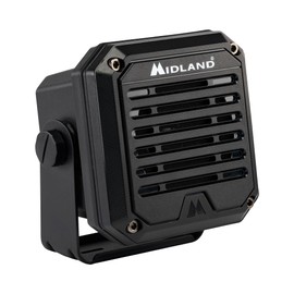 Midland- SPK200 Heavy-Duty 20W Amplified External Speaker - AI Noise Cancellation 180 Degrees Swivel Base for CB and MXT Radios 8-OHM Sound System 3.5mm Audio Plug - Waterproof Design