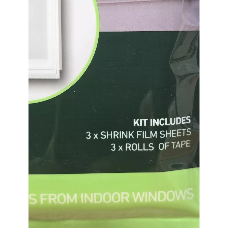 Greenlite Window Insulation Crystal Clear Shrink Film Kit 3 Sheet