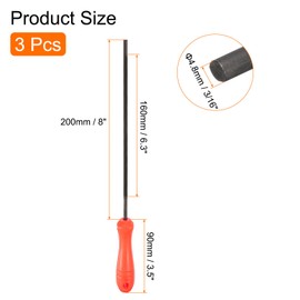 HARFINGTON 3pcs Chainsaw File, 4.8mm (3/16-inch) Round Sharpening Files Tool with Plastic Handle for Chain Chainsaw Sharpening, Grinding, Orange, Grey