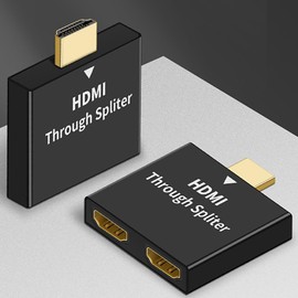 tunghey 2Pack HDMI Splitter Adapter -HDMI Splitter 1 in 2 Out HDMI Male 1080P to Dual HDMI Female 1 to 2 Way, for HDMI HD, L-CD, TV Support Two TVs at The Same Time
