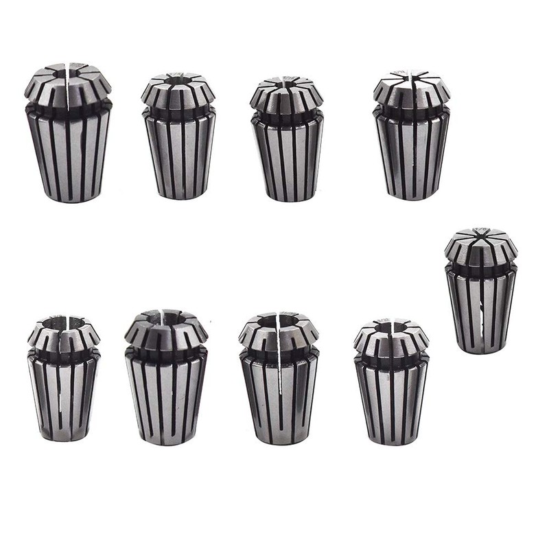 9pcs ER16 Spring Collet Set 1/8-3/8" CNC Milling Lathe Tool