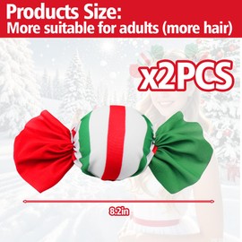 Mity rain Christmas Hair Accessories - 2PCS Christmas Hair Clips Christmas Candy Space Bun Cute Hair Accessories for Christmas Decoration(Green Candy, L)