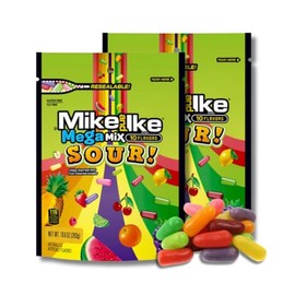 Mike & Ike 10 oz. Bags - Chewy Candy - Gift Pack of 2 By Lyza's Sweets & Treats (Mega Sour Mix)