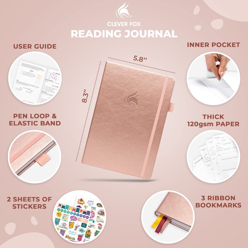 Clever Fox Reading Journal – Book Review Log with Reading