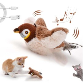 Flapping Bird Cat Toy, Cat Toys for Bored Indoor Adult Cats (No Flying) - Interactive Automatic Cat Toy with Chirping & Flapping Wings, Catnip Toy for Cats, Juguetes para Gatos