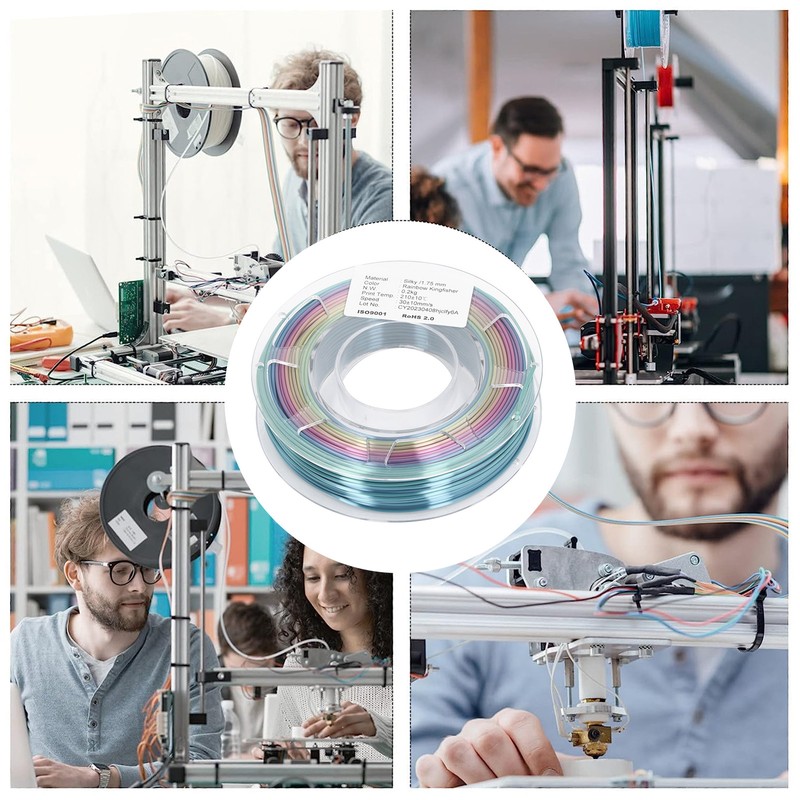 1.75mm 3D Printer PLA Filament Rainbow Gradient Color Printer Filament