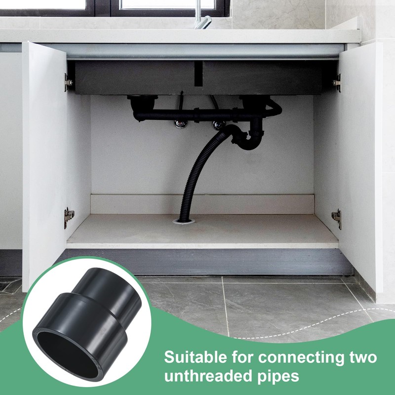 M METERXITY 2-Pack UPVC Reducer Pipe Fitting, DN50x40 Reducing Coupling