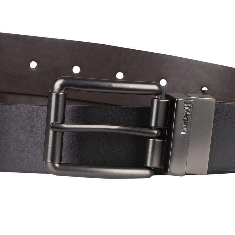 Hurley Men's Reversible Leather Belts, Black, Small