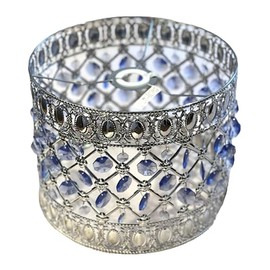 Moroccan Style Light Shade Acrylic | Chandelier | Ceiling Light Shade | Lamp Shade | Sicily Pendant with Crystal Gems | Moda Lights for Living Room | Bedroom | Kitchen (Blue)