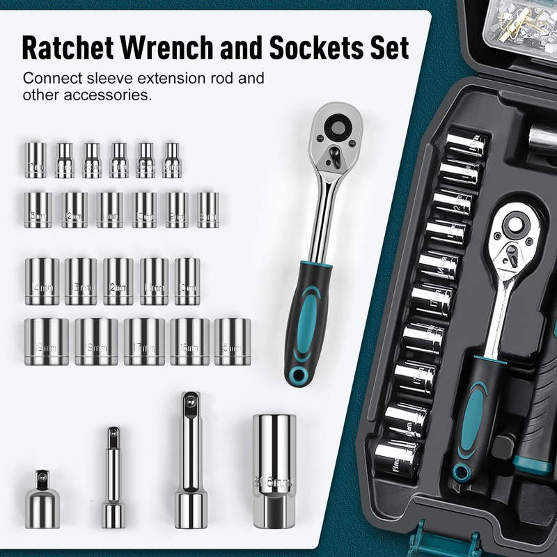 Sundpey Home Tool Kit 281-PCs - Portable Complete Basic Repair