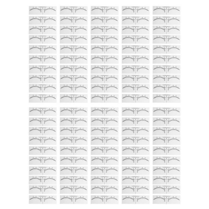 100PCS Eyebrow Ruler Stencils Disposable PVC Clear Scale Brow Microblading