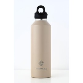 【REVOMAX Official】32oz 950ml Carbonated Compatible Approx. 1 Liter Stainless Steel Bottle 18 Hours Keeps Hot 36 Hours Keeps Cold Vacuum Insulated Bottle Gift RevoMax (Sand Beige)