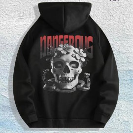 Antihero Dangerous Skull Graphic Hoodie 100% Cotton US Warehouse 7 ColorsColor: Brown, Size: L