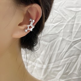 Boho Emerald Ear Cuff Earrings Pearl Cuff Earrings Crystal Bow Cuff Earrings Non Pierced Clip on Earrings Minimalist Earcuff Earring Jewelry for Women and Girls