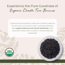 Starwest Botanicals Chaste Tree Berries Organic - Dried Loose Leaf Herb for Chasteberry Tea, Vitex Agnus Castus, Natural Wellness Support for Women & Men, Certified Kosher, Non-GMO - Bulk 1 lb Bag