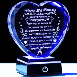 YWHL 18th Birthday Gifts for Girls Boys with Colorful Base Crystal Gifts for 18th Birthday Female 18th Birthday Gift Ideas for Sister Daughter Girlfriend Best 18 Year Old Birthday Presents