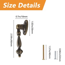 MOROBOR Antique Pendant Pulls, 4pcs Tear Drop Knobs Zinc Alloy Knobs Bronze Single Hole Handle with Mounting Screws for Cabinets Wardrobe Cupboard Closets Drawer Furniture Decorative