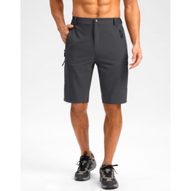 Pudolla - Pantalones cortos de senderismo para hombre, de 11 pulgadas, ligeros, pantalones cortos de trabajo para hombres, viajes de verano, golf, casual, al aire última intervensión, con 5 bolsillos,