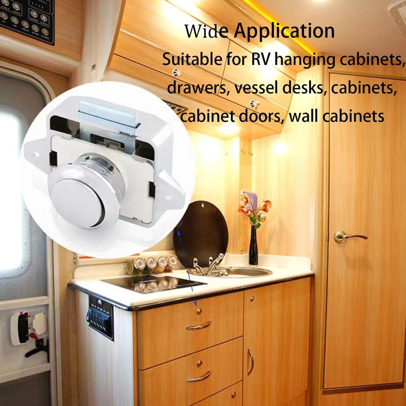 MTSmart RV Cabinet Locks, ABS Push Button Cabinet Latch for